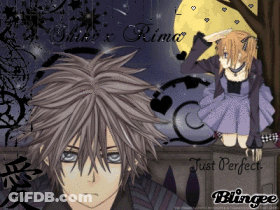 A Girl In A Purple Dress Is Standing Next To A Boy In A Black Shirt With The Words " Just Perfect " On The Bottom Right GIF