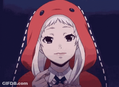 Girl In Red Hooded Hat Saying Nyaha GIF