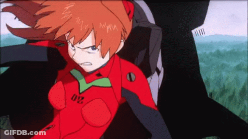 Girl In Red Suit With Number 02 GIF