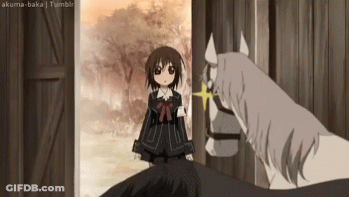 A Girl In A School Uniform Is Standing Next To A Horse . GIF