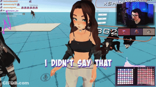 A Girl In A Video Game Says " I Didn T Say That " GIF