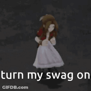 A Girl In A White Dress Is Standing Next To A Man In A Red Shirt . GIF