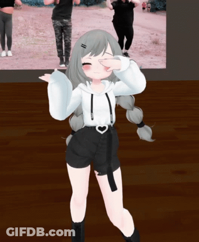 A Girl In A White Hoodie And Black Shorts Covering Her Face GIF