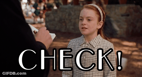 A Girl Is Being Interviewed By A Man And The Words Check Are Visible In The Background GIF
