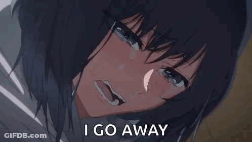 A Girl Is Crying And Says `` I Go Away '' While Laying Down . GIF