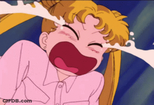 A Girl Is Crying With Tears Coming Out Of Her Eyes GIF