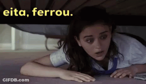 A Girl Is Hiding Under A Bed With The Words " Eita Ferrou " Written Above Her GIF