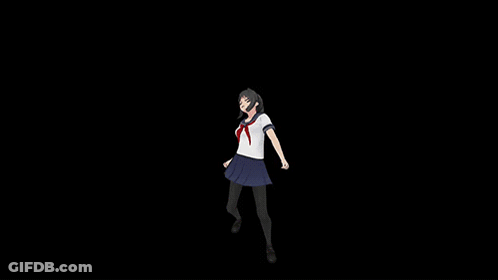A Girl Is Kneeling Down In Front Of A Dark Background That Says Heart Broke GIF