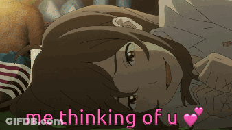 A Girl Is Laying Down With The Words Me Thinking Of U GIF