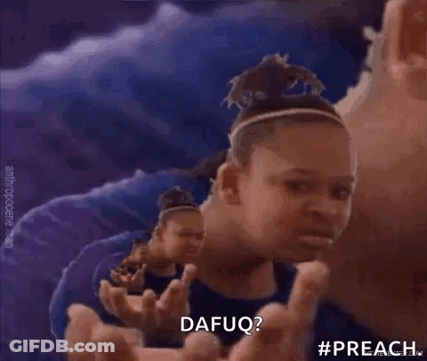 A Girl Is Making A Funny Face And Giving A Middle Finger While Another Girl Looks On . GIF