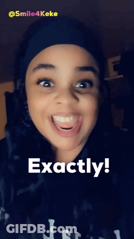 A Girl Is Making A Funny Face With The Words Exactly Below Her GIF