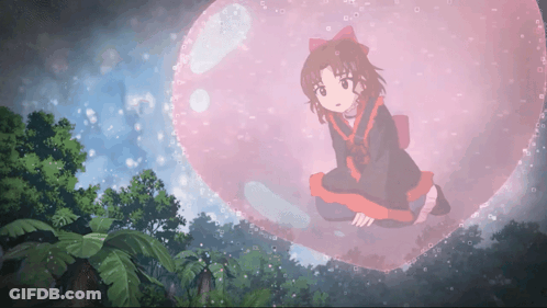 Girl Sitting Inside Pink Heart GIF