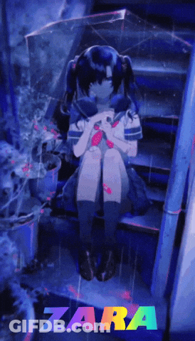 A Girl Is Sitting On A Set Of Stairs With The Word Zara On The Bottom Right GIF