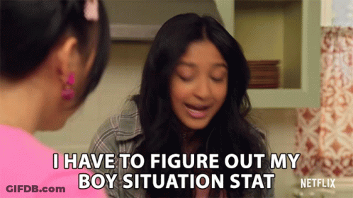 A Girl Is Talking To Another Girl And Says I Have To Figure Out My Boy Situation Stat Netflix GIF