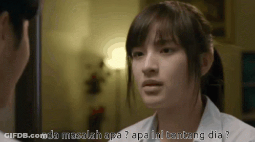 Girl Looking At Mirror With Words About Her GIF