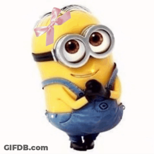 Girl Minion With Pink Bow GIF