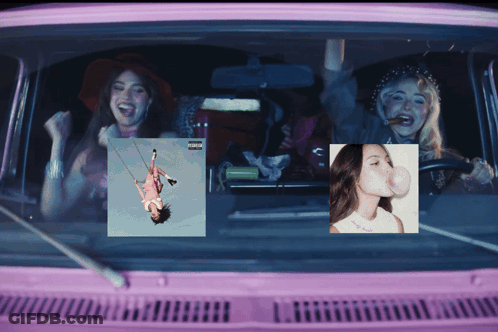 A Girl On A Swing Is On The Cover Of The Album GIF