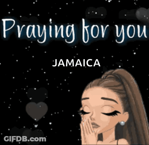 A Girl Praying For Jamaica With Her Eyes Closed GIF