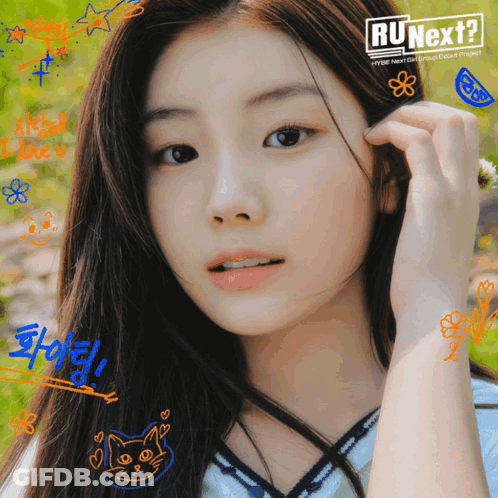 A Girl 'S Face Is On A Poster For Run Next GIF