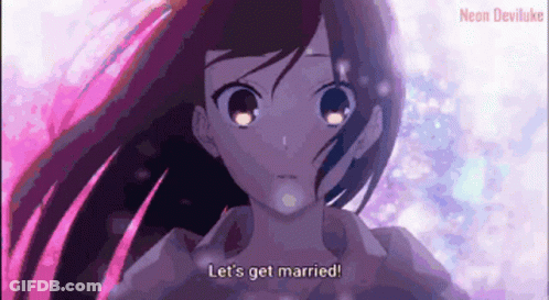A Girl Says Let 'S Get Married In A Cartoon GIF