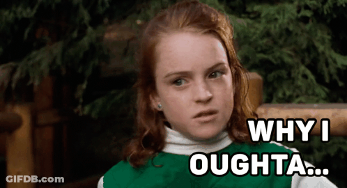A Girl Says Why I Oughta In A Green Shirt GIF