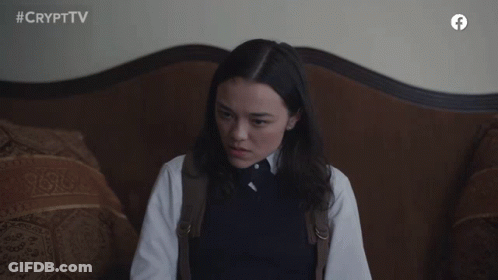 A Girl Sitting On A Couch With The Words I Will Be Kind Above Her GIF