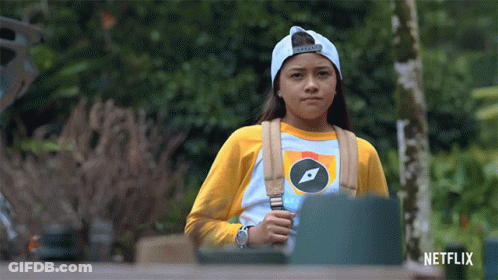 Girl Wearing Hat And Netflix Shirt GIF