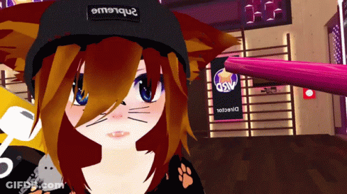 A Girl Wearing A Hat That Says Emerqwe GIF