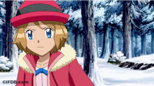 Girl In Red Hat And Pink Coat In Snowy Forest GIF