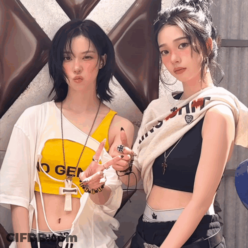 A Girl Wearing A Yellow Top That Says O Gen GIF