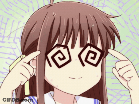 A Girl Wearing Glasses With A Circle In The Middle Of Her Eyes GIF