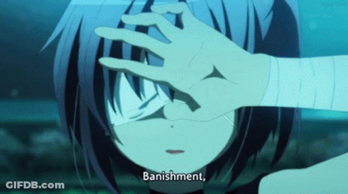 A Girl With A Bandage On Her Arm Is Covering Her Eyes With Her Hand And Says Banishment . GIF