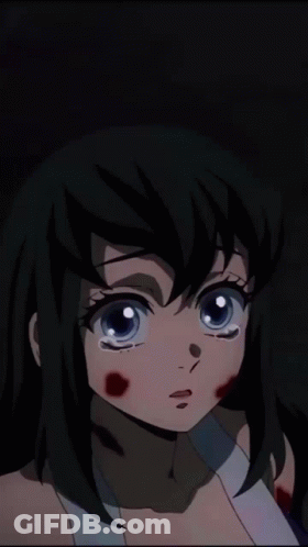 A Girl With A Bandage On Her Arm Is Crying GIF