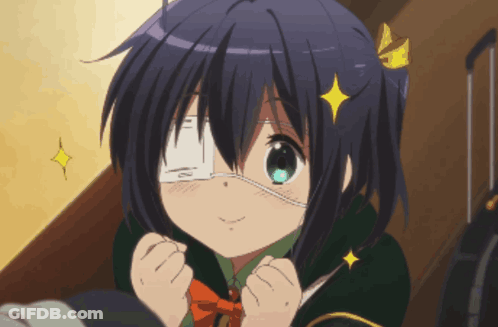 A Girl With A Bandage On Her Eye And A Yellow Star On Her Head GIF