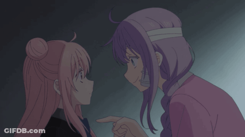 A Girl With A Bandage On Her Head Talks To Another Girl GIF
