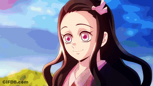 A Girl With A Bow In Her Hair Looks At The Camera GIF