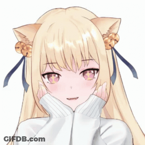 A Girl With A Cat Ear And Bells In Her Hair GIF