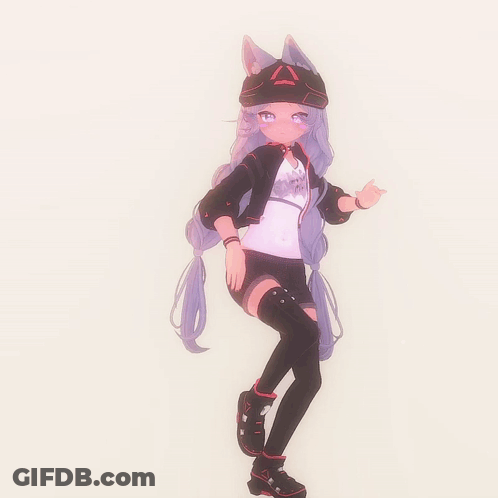 Girl With Cat Ear Hat And I M A Cat T-Shirt GIF