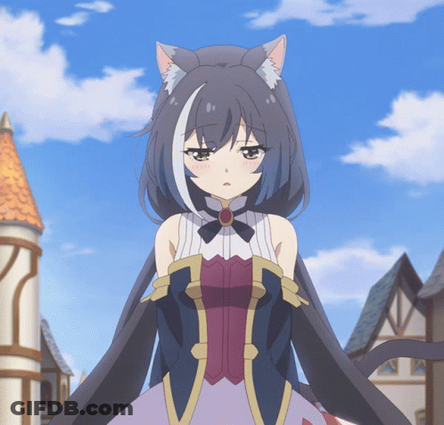 A Girl With A Cat Ear On Her Head GIF