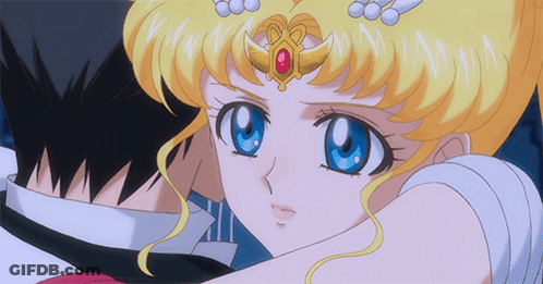 A Girl With A Crown On Her Head Looks At A Man GIF