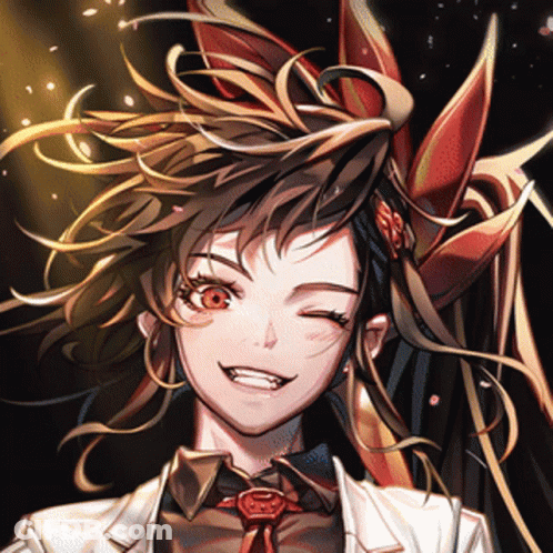 A Girl With A Flower In Her Hair Is Smiling GIF