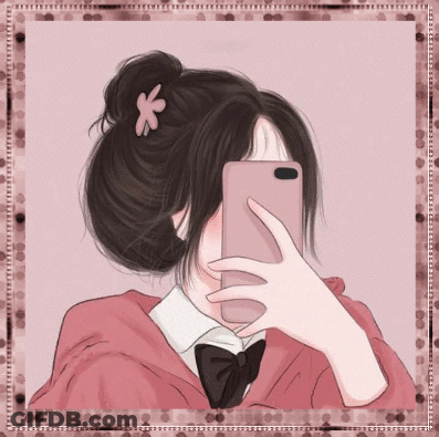 A Girl With A Flower In Her Hair Is Taking A Selfie GIF