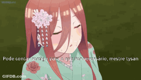 A Girl With A Flower In Her Hair Says Pode Contar Comigo Para O Que For Necessário Mestre Tysan GIF