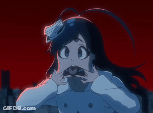 A Girl With A Hat On Her Head Is Making A Face GIF
