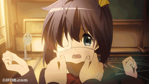 A Girl With A Mask On Her Face Is Making A Face GIF