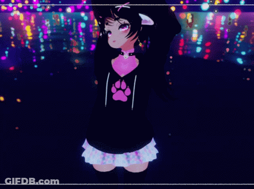 A Girl With A Paw Print On Her Shirt GIF