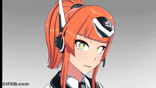 A Girl With A Ponytail And Headphones Has The Letter S On Her Head GIF