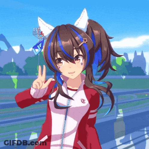 A Girl With A Ponytail Is Wearing A Red And White Jacket With The Letter C On It GIF