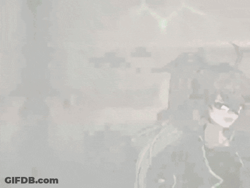 A Girl With A Ponytail Stands In Front Of A Sign That Says Please Stop GIF