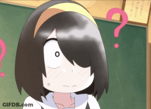 A Girl With A Question Mark On Her Head GIF